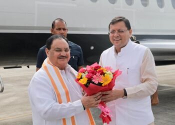 हरिद्वार दौरे पर भाजपा के राष्ट्रीय अध्यक्ष जेपी नड्डा,मुख्यमंत्री पुष्कर सिंह धामी ने किया स्वागत