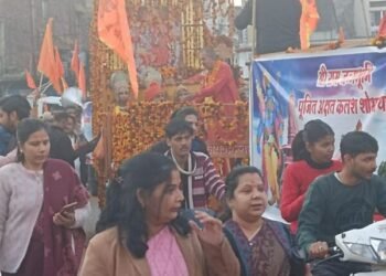 कोटद्वार में निकाली गई पूजित अक्षत कलश यात्रा