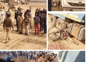 खनन सामग्री से भरे डंपर ने रौंद डाला साइकिल सवार, तीन दिन में दूसरी घटना
