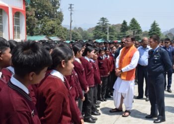 मुख्यमंत्री  पुष्कर सिंह धामी ने किया सैनिक स्कूल घोड़ाखाल का दौरा।