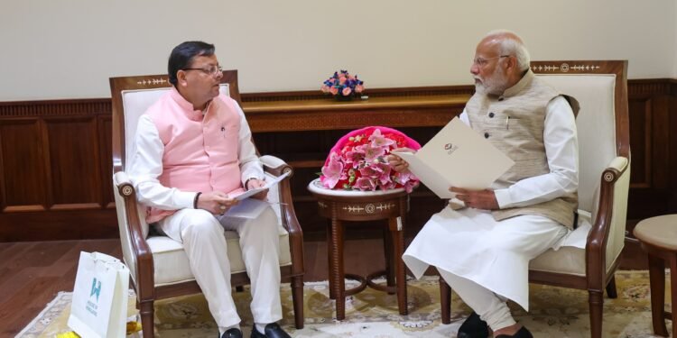 नई दिल्ली में प्रधानमंत्री नरेंद्र मोदी से हुई मुख्यमंत्री पुष्कर सिंह धामी की मुलाकात,राज्य के कई महत्वपूर्ण विषयों पर हुई चर्चा