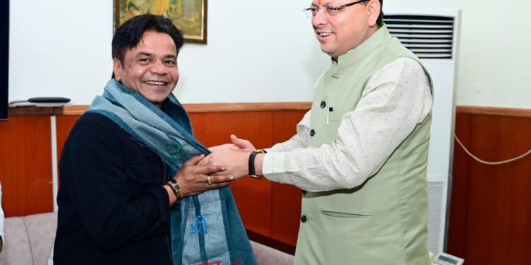 मुख्यमंत्री पुष्कर सिंह धामी से मिले फिल्म अभिनेता राजपाल यादव