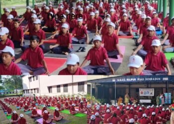 HUDCO द्वारा स्कूलों में योग सत्रों की नई पहल,सैकड़ो छात्र छात्राओं को दी गई योग को जानकारी
