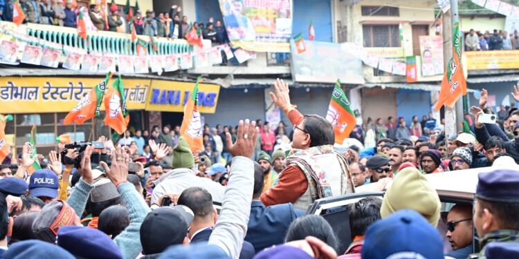 सीएम धामी ने बड़कोट, पुरोला और नौगांव के भाजपा प्रत्याशियों के लिए की जनसभा