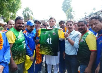 नई दिल्ली में 11 से 13 अप्रैल 2025 तक आयोजित होने वाले चौथे खेलो मास्टर्स राष्ट्रीय चैंपियनशिप में प्रतिभाग करने के लिए मुख्यमंत्री पुष्कर सिंह ने किया टीम  को रवाना