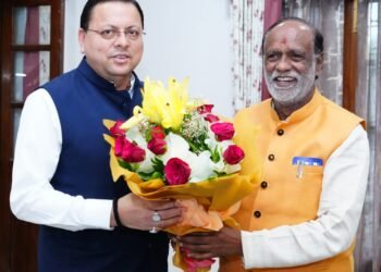 मुख्यमंत्री धामी से मिले सांसद लक्ष्मण सिंह,कई मुद्दों पर हुई बातचीत