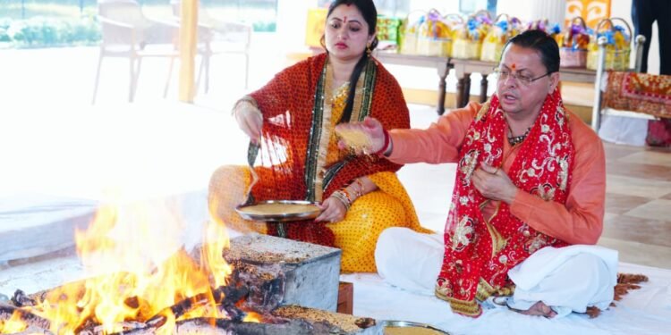 मुख्यमंत्री ने शारदीय नवरात्रि की महानवमी पर किया हवन एवं कन्या पूजन